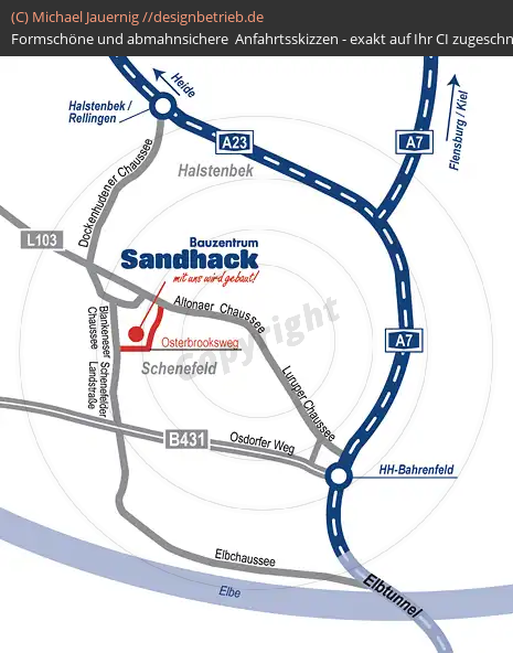Anfahrtsskizze Hamburg Schenefeld Bauzentrum Sandhack (144)