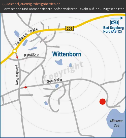 Anfahrtsskizze Wittenborn (Detailkarte) Gut Oehe (316)