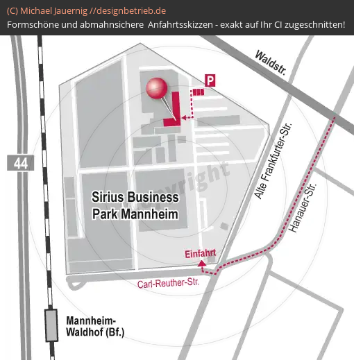 Anfahrtsskizze Mannheim Business Sirius Park (Gebäudeplan) ADVICO Partner Rhein-Neckar (348)