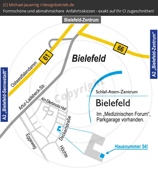 Anfahrtsskizze Bielefeld Deckertstraße Schlaf-Atem-Zentrum Löwenstein Medical GmbH & Co. KG (503)