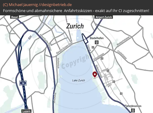 Anfahrtsskizze Zürich (Klausstrasse) Übersicht GCA Altium (510)