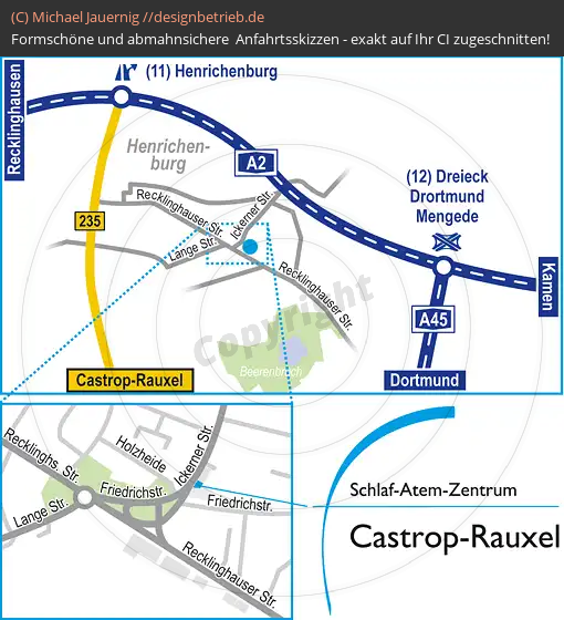 Anfahrtsskizze Castrop-Rauxel Ickerner Straße Schlaf-Atem-Zentrum Löwenstein Medical GmbH & Co. KG (525)