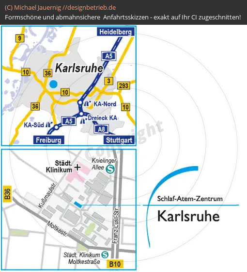 Anfahrtsskizze Karlsruhe Schlaf-Atem-Zentrum 1 | Löwenstein Medical GmbH & Co. KG (550)
