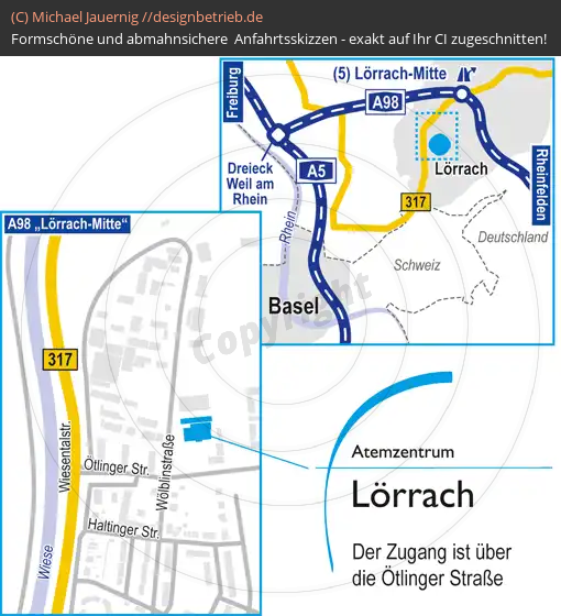 Anfahrtsskizze Lörrach Wölblinstraße Schlaf-Atem-Zentrum | Löwenstein Medical GmbH & Co. KG (713)