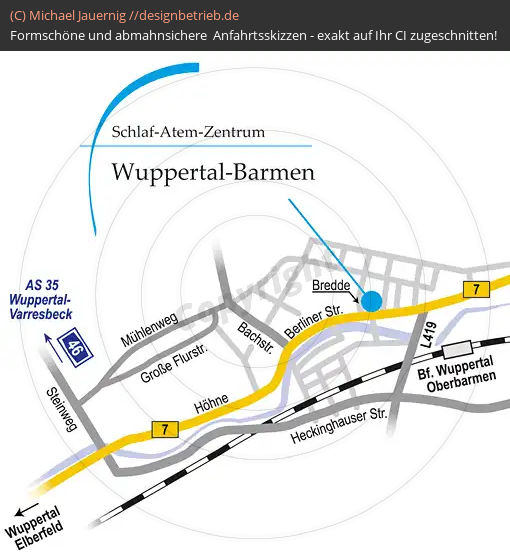 Anfahrtsskizze Wuppertal Barmen Löwenstein Medical GmbH & Co. KG (276)