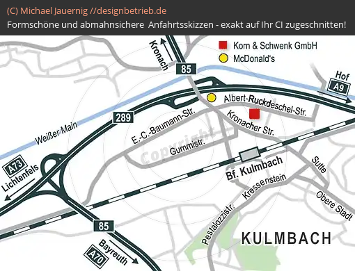 Anfahrtsskizze Kulmbach Albert-Ruckdeschel-Straße Korn & Schwenk GmbH (380)
