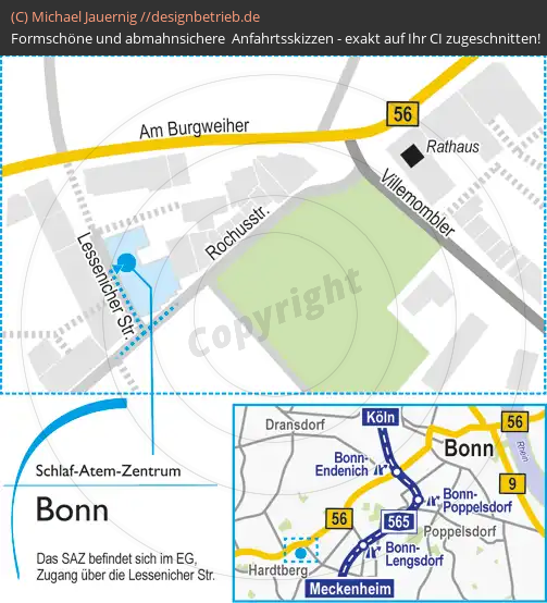 Anfahrtsskizze Bonn Rochusstraße Schlaf-Atem-Zentrum Löwenstein Medical GmbH & Co. KG (471)