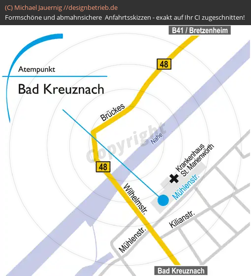 Anfahrtsskizze Bad Kreuznach (Mühlenstraße) Atempunkt Löwenstein Medical GmbH & Co. KG (508)