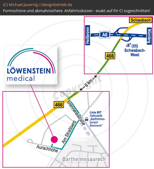 Anfahrtsskizze Kammerstein Niederlassung Löwenstein Medical GmbH & Co. KG (547)