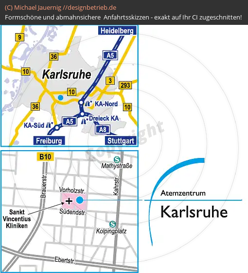 Anfahrtsskizze Karlsruhe Schlaf-Atem-Zentrum 2 | Löwenstein Medical GmbH & Co. KG (553)