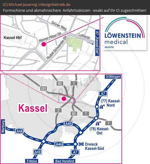 Anfahrtsskizze Kassel Niederlassung | Löwenstein Medical GmbH & Co. KG (582)