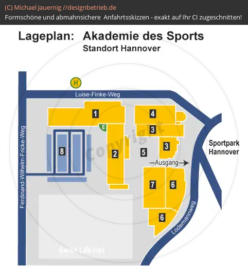 Anfahrtsskizze Lageplan Sportpark Hannover Akademie des Sports (589)