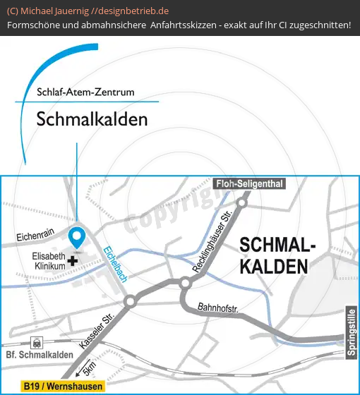 Anfahrtsskizze Schmalkalden Schlaf-Atem-Zentrum | Löwenstein Medical GmbH & Co. KG (624)