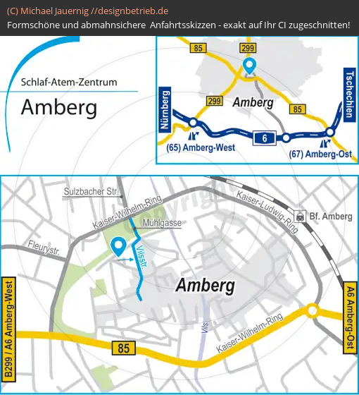 Anfahrtsskizze Amberg Schlaf-Atem-Zentrum | Löwenstein Medical GmbH & Co. KG (632)
