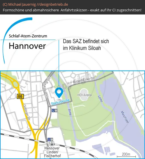 Anfahrtsskizze Hannover Schlaf-Atem-Zentrum | Löwenstein Medical GmbH & Co. KG (654)