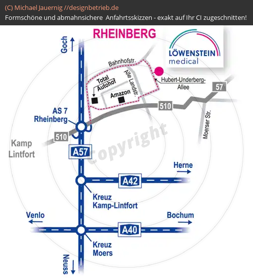 Anfahrtsskizze Rheinberg Niederlassung | Löwenstein Medical GmbH & Co. KG (680)