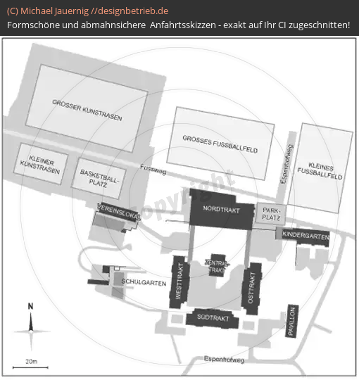 Anfahrtsskizze Zürich Gebäudeplan | Schule Letzi (690)