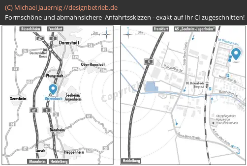 Anfahrtsskizze Bickenbach Pflanzgewann Dreher & Blasberg Immobiliengesellschaft mbH (710)