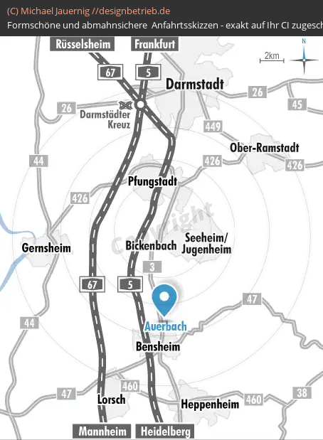 Anfahrtsskizze Bensheim-Auerbach Dreher & Blasberg Immobiliengesellschaft mbH (732)