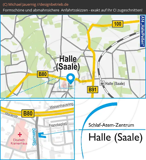 Anfahrtsskizze Halle (Saale) Schlaf-Atem-Zentrum | Löwenstein Medical GmbH & Co. KG (738)