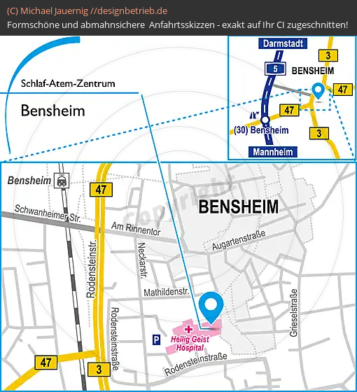 Anfahrtsskizze Bensheim Schlaf-Atem-Zentrum | Löwenstein Medical GmbH & Co. KG (766)