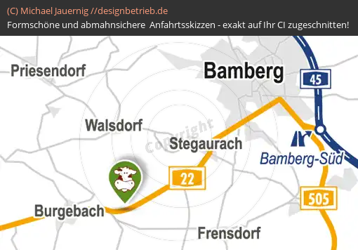 Anfahrtsskizze Oberharnsbach bei Bamerg Übersichtskarte | Familie Metzner (787)
